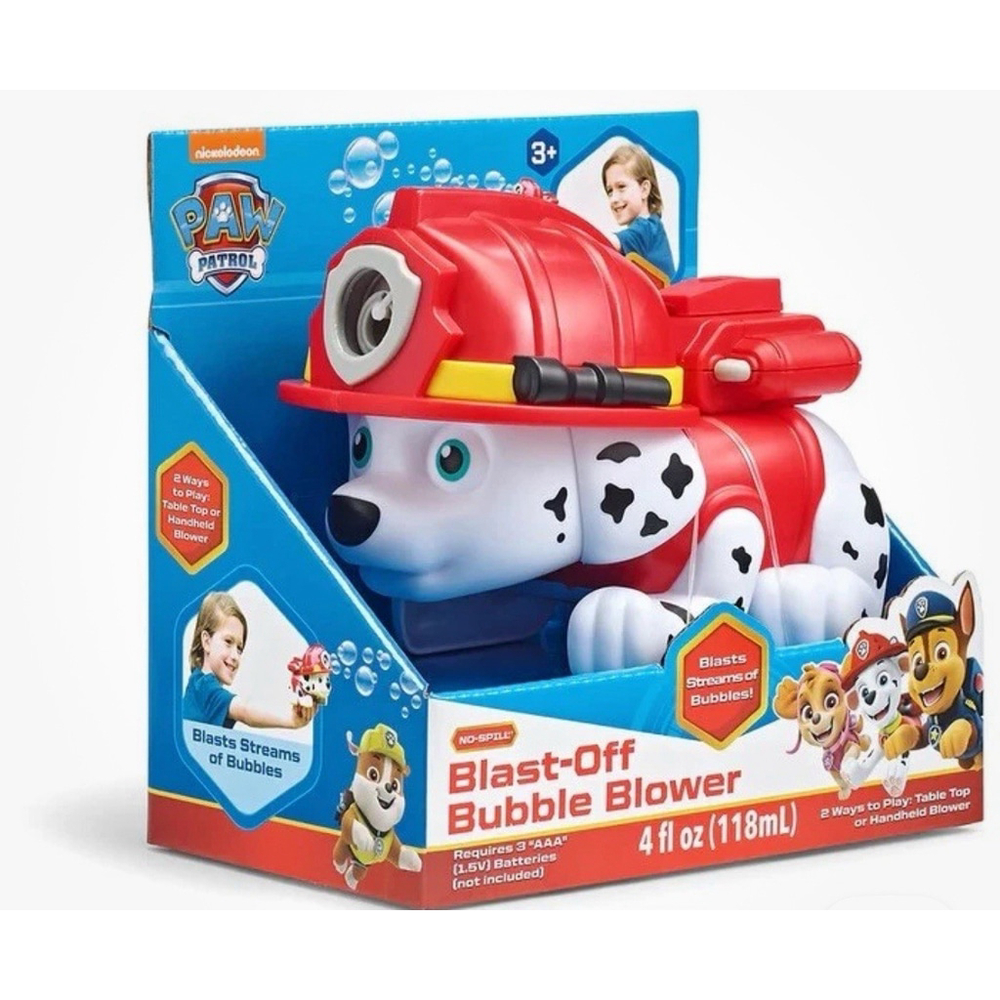 Paw Patrol Blast Off Bubble Blower Machine Marshall Nickelodeon Dalmatian Dog
